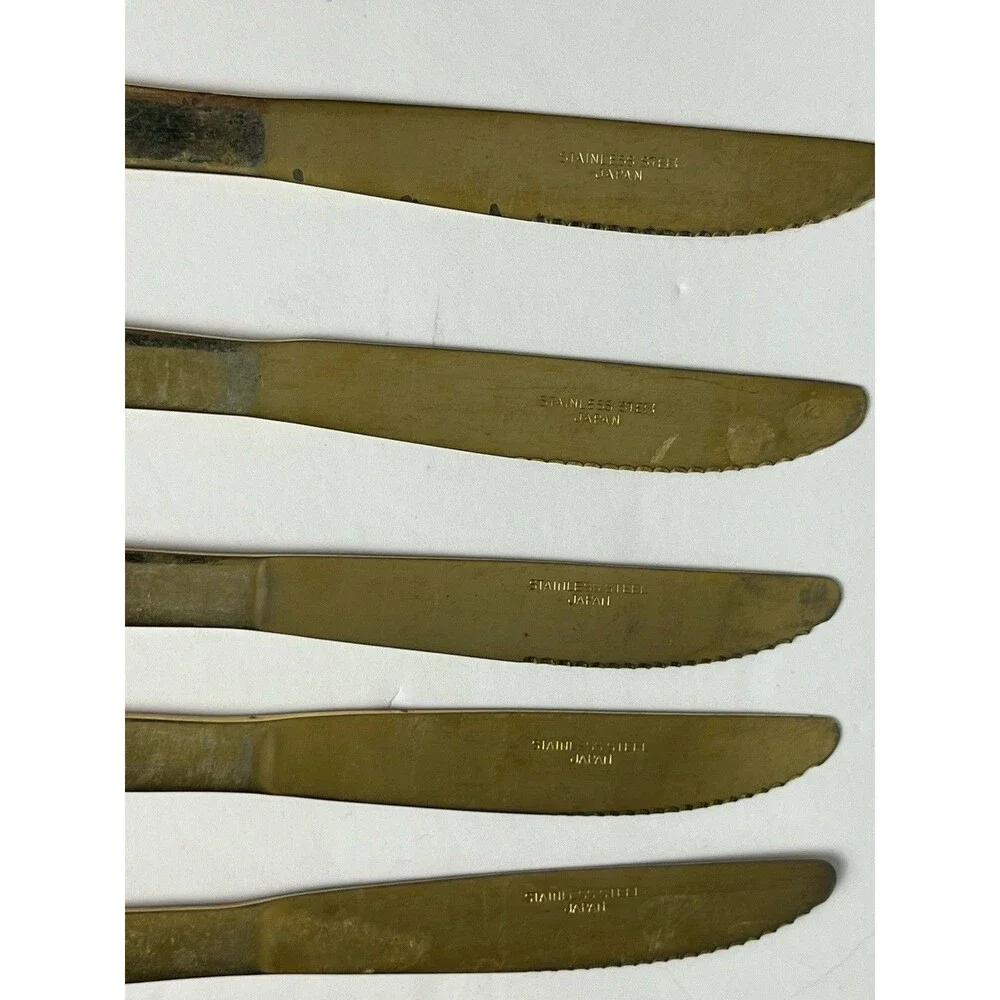 Gold Plated Flatware Vintage Silverware Japan‎ Mid Century Replacement 11 Pc MCM